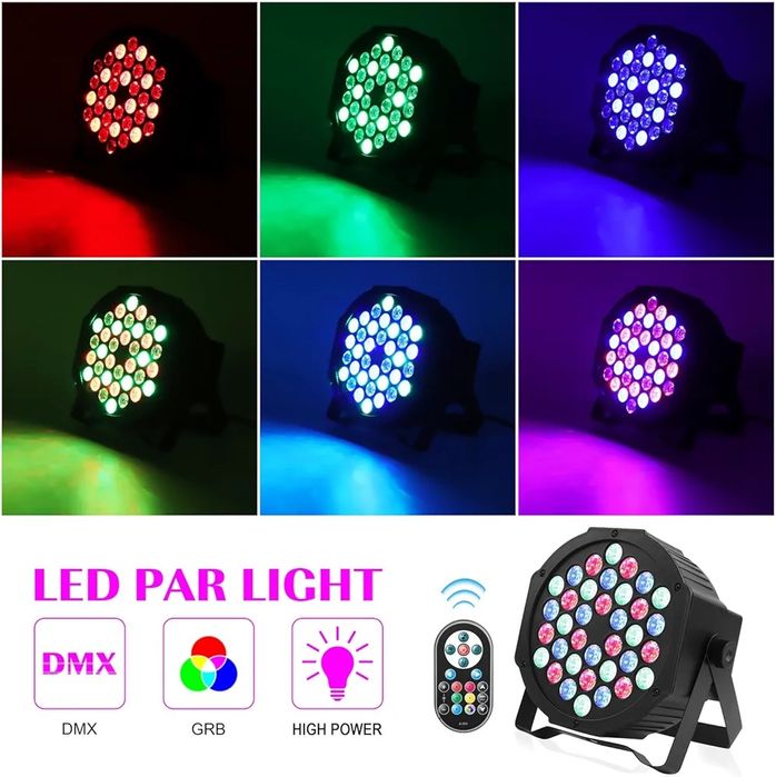 Про RGB LED PAR сценичен прожектор 72W, DMX, монтажни скоби, дистанцио