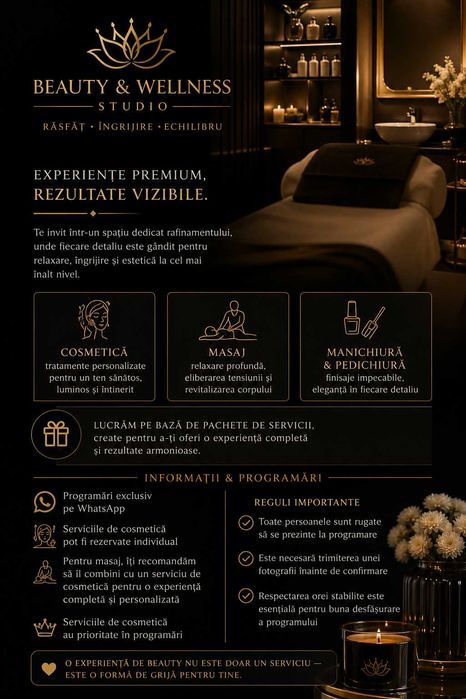 Epilare, Masaj de relaxare, Masaj terapeutic, Manichiură Pedichiură