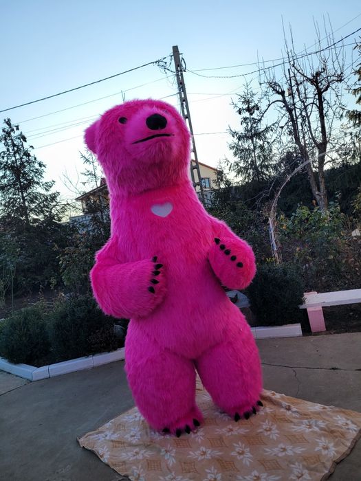 Urs gonflabil mascota gonflabila rose red
