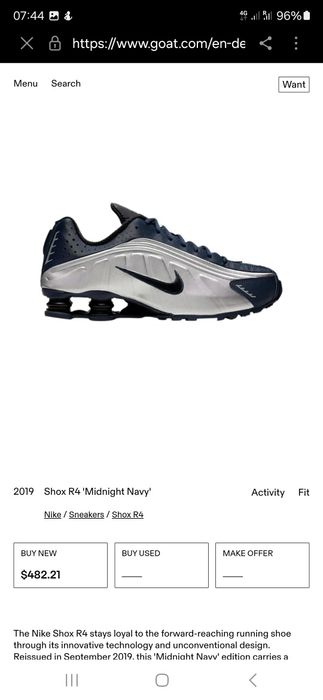 Nike Shox R4 Midnight Navy