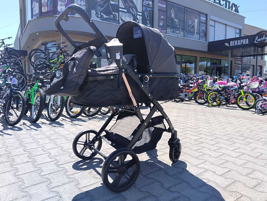 MONI Комбинирана детска количка RAFAELLO черен