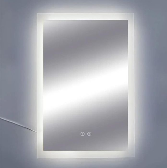 Стенно oгледало за баня, LED светлини, Нагревател, 50x70 cм