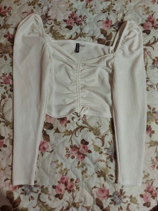 Дамска риспена блуза с връзки