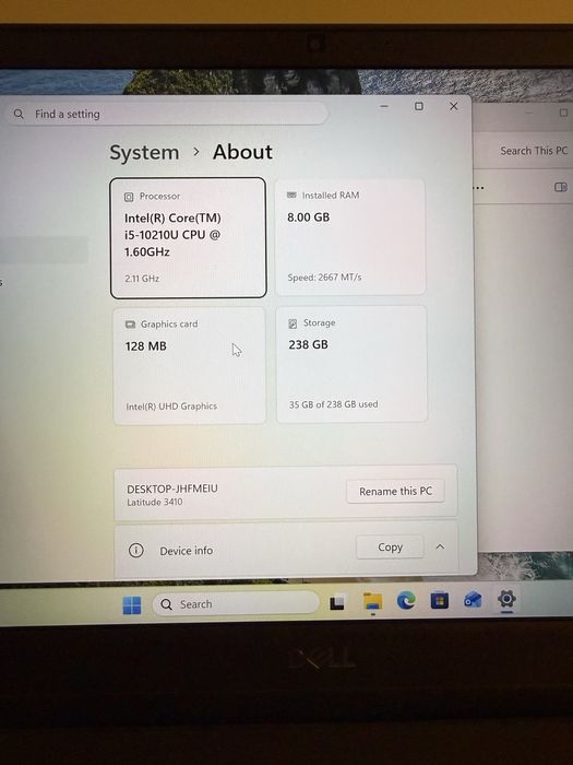 Dell Latitude 3410 | Intel i5-10210U | 8GB RAM | SSD 256GB | Windows 11 Pro | Încărcător Original