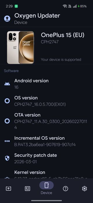 OnePlus 15 Sand Storm 12/256 Gb impecabil