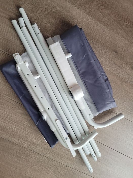 Vand protectie laterala pat, 150x42cm, gri, rabatabila