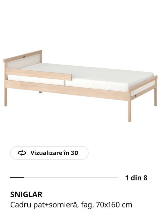 Pat Ikea copii cu saltea