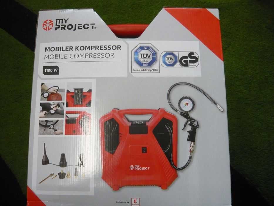 Compresor auto NOU lanternă LED _ compresor NOU compact, mobil, 1100 W, 180 litri/min, 8 bar