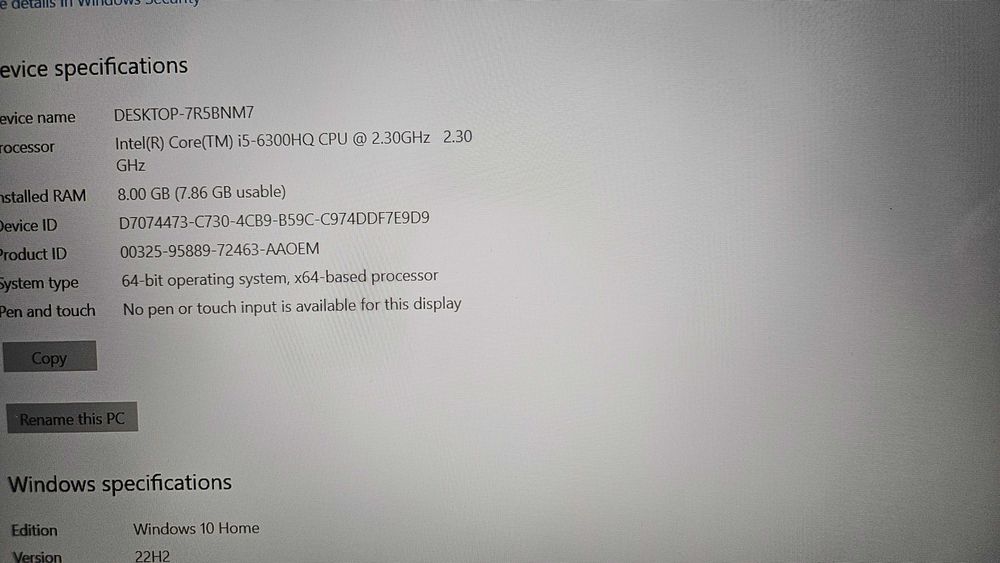 Laptop Gaming Lenovo ideapad Y700-15ISK i5 2,30ghz,8gb.mem.500 gb ssd
