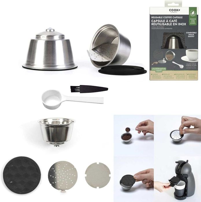 2 x Kit Capsula reutilizabila cafea Inox Pentru Dolce Gusto reincarcabila