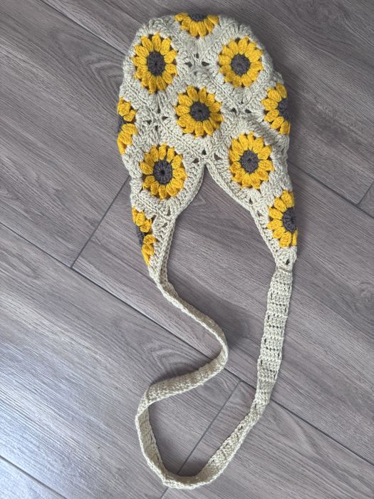 Geanta crosetata handmade cu floarea-soarelui | Unicat