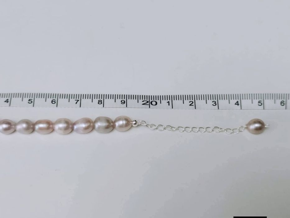 Bratara din perle naturale de cultura baroc, inchizatoare argint, mov