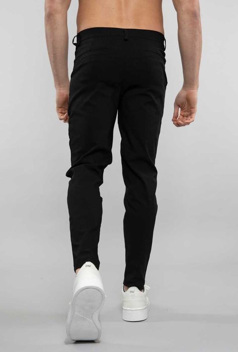 Pantaloni barbati casual, skinny fit, viscoza, Alb