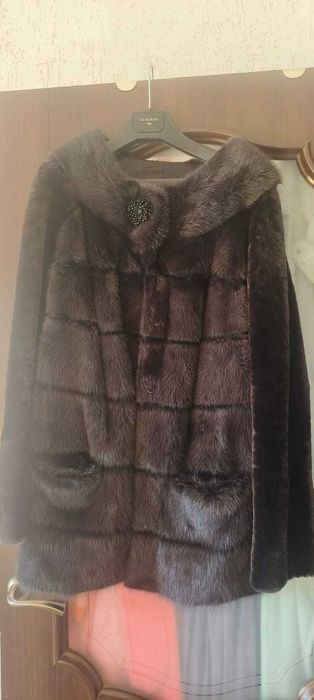 Шуба комбинированная норка/мутон