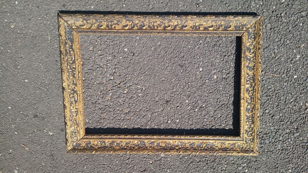 Ramă tablou vintage decorată – Auriu cu Negru patinat – 42 x 59 cm