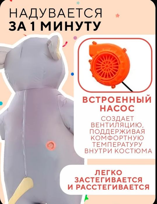 Надувной костюм крысы