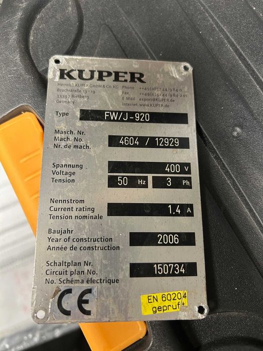 Шивачка за фурнир / Машина за съединяване на фурнир KUPER FW/J 92