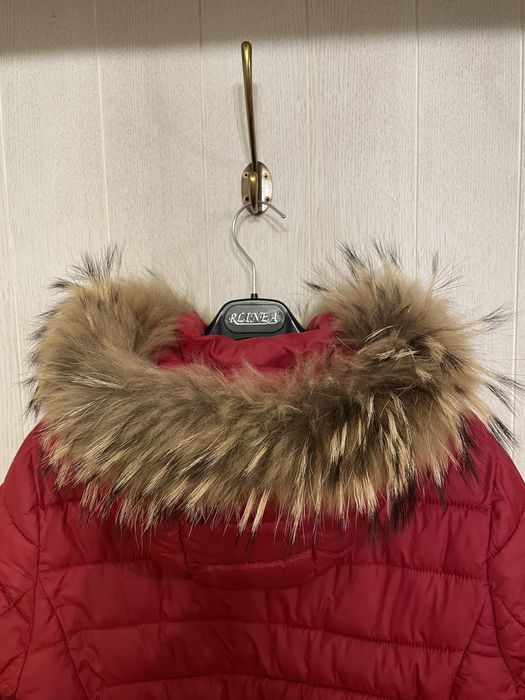 Дамско дълго яке с естествен пух