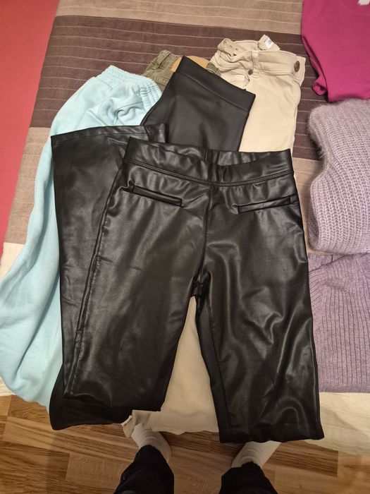 Blugi,zara,  pantaloni piele zara 10-11 ani