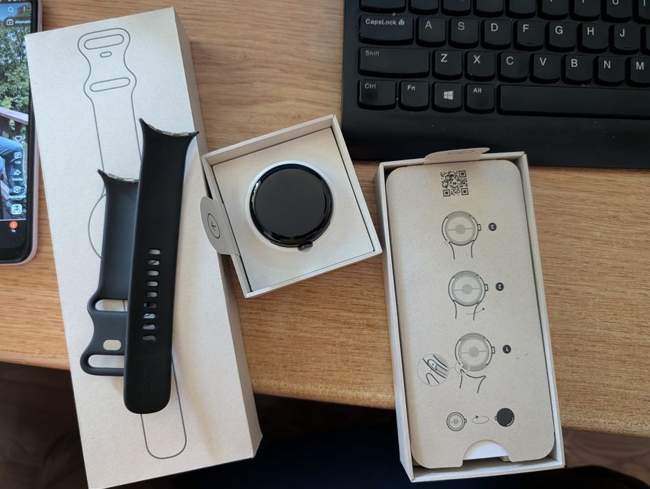 Google Pixel Watch 3 45 mm Obsidian full box impecabil