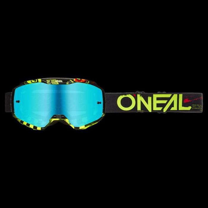 Мотокрос очила O'NEAL B-10 ATTACK Black/Neon Yellow - RADIUM BLUE V.24