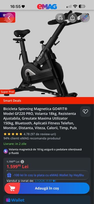 Bicicleta magnetica go4fit