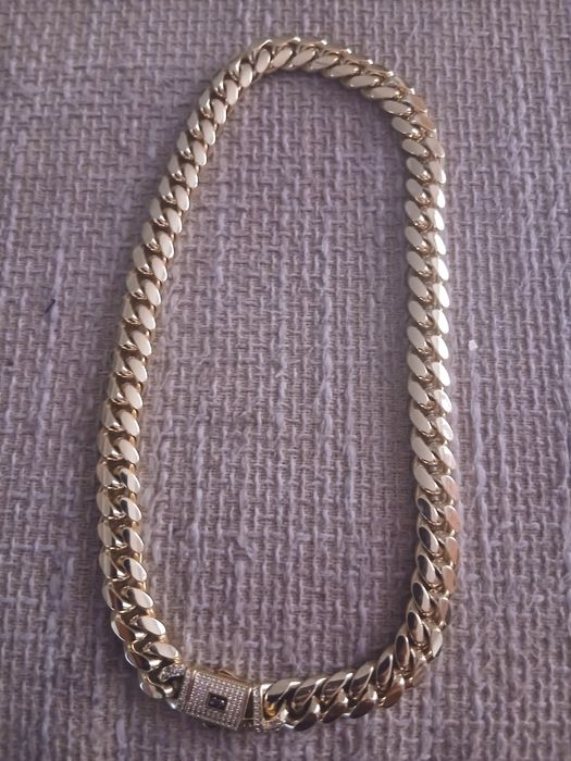 Set cuban placat aur 14k