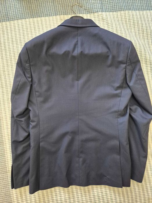 Тъмносин мъжки костюм Teodor – Slim Fit, размер М - отлично състояние