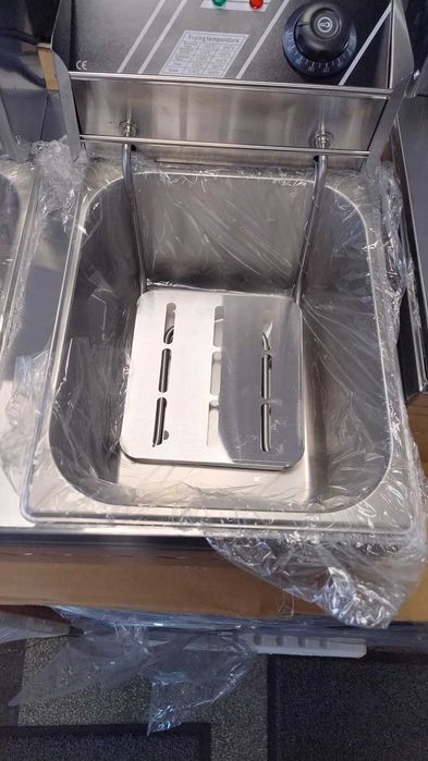 *ПРОМО* Профисионален Електрически Двоен Фритюрник 12 л 5000 W Инокс