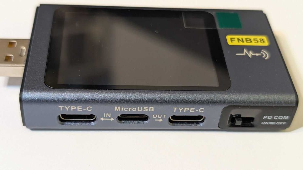 Fnirsi FNB58 USB-A și C Tester, voltmetru, ampermetru, trigger, riplu etc. Bluetooth și aplicații pentru PC și telefon
