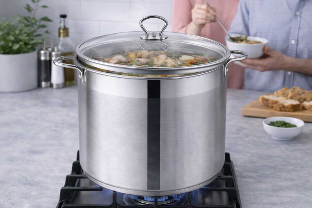 Oala inox cu capac de sticla Royalty Line 40 x 27 cm