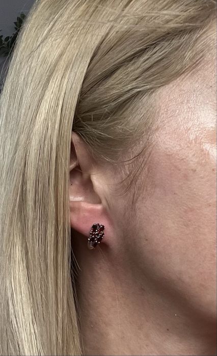 Сребърни обеци 925 с топаз и с рубини от личната ми колекция