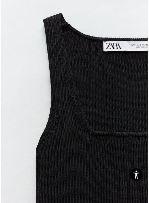 Черен плетен потник ZARA нов - S размер