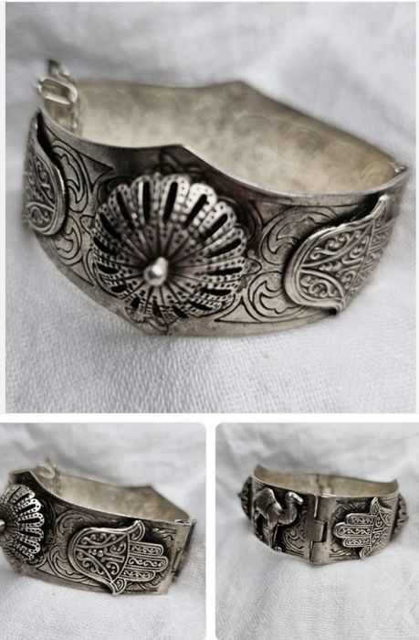Brățară vintage Hamsa din metal