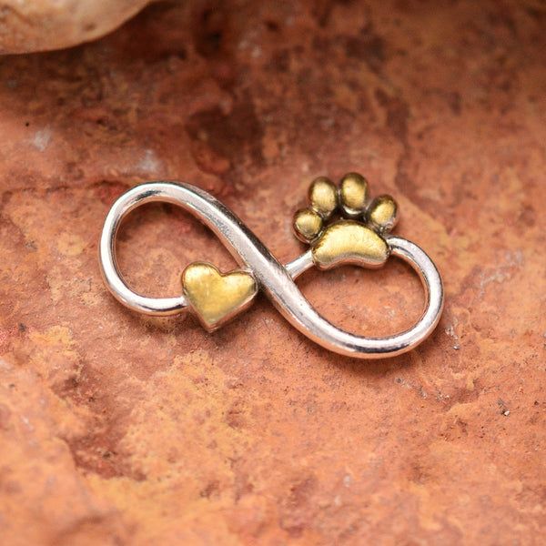 Сребърен медальон 925 „Безкрайност със сърце и лапичка“