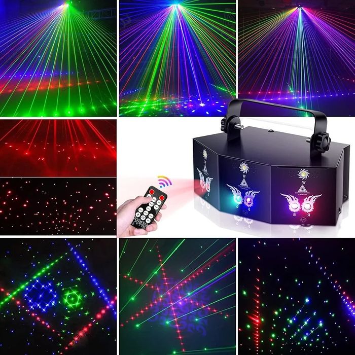 Disco Light Party Light, DMX 9 Lens LED RGB Party Light Strobe Disco L