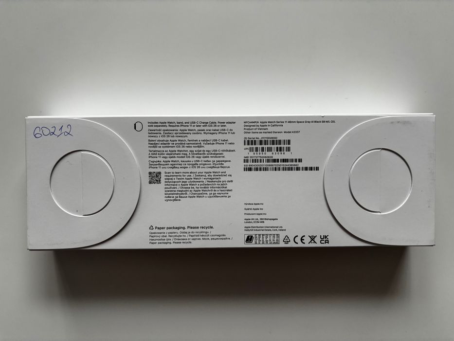 Apple Watch Series 11 46mm Space Gray Al Black SB M/L CEL