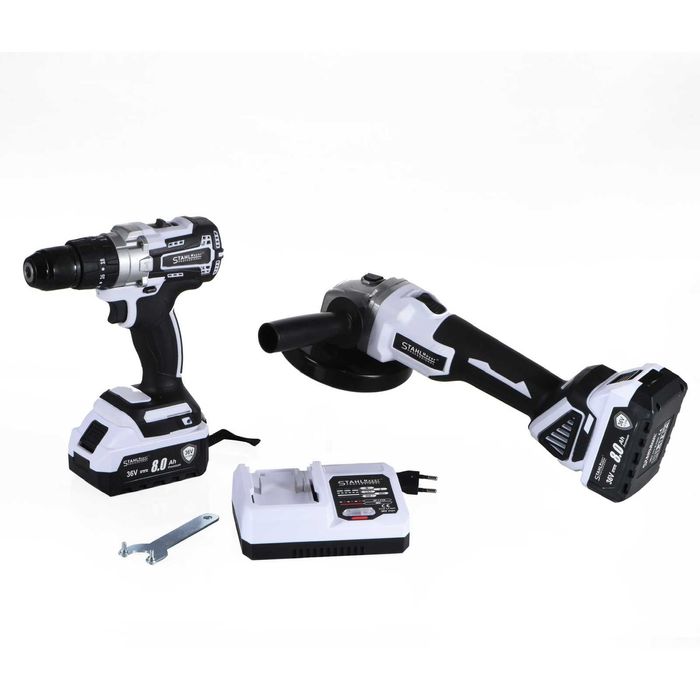 2в1 Акумулаторен Винтоверт и Безчетков Ъглошлайф STAHLMAYER 36V 8,0AH