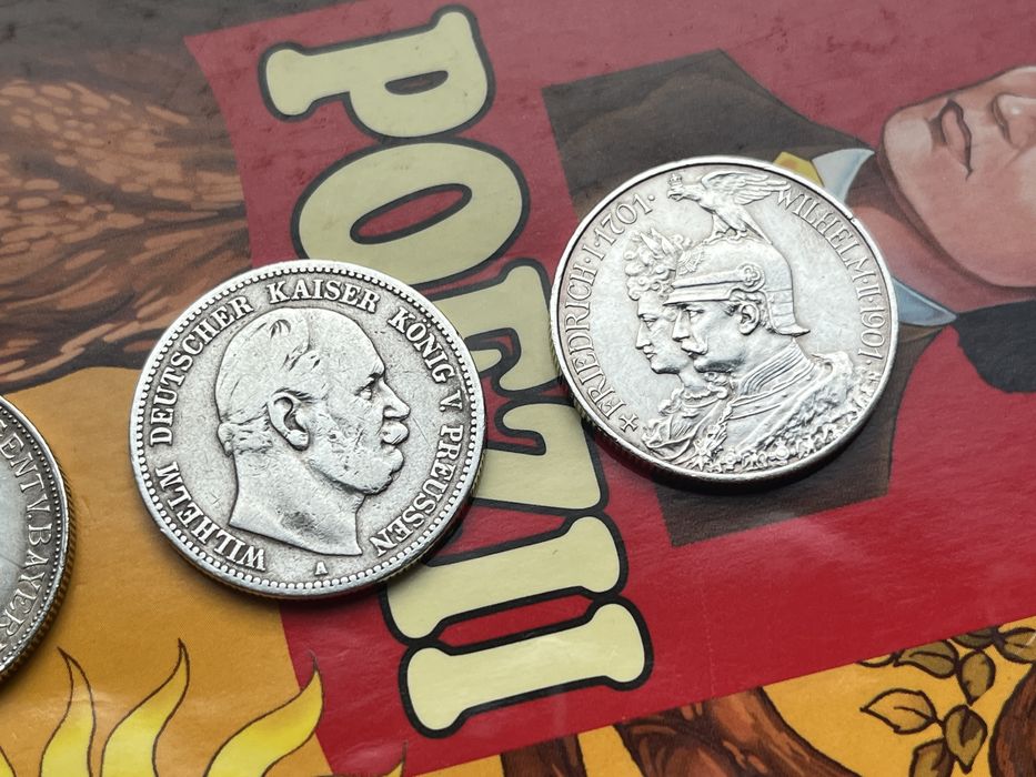 Lot top 3 monede x 2 Marci (Zwei Mark) Imperiul German – Argint 0.900