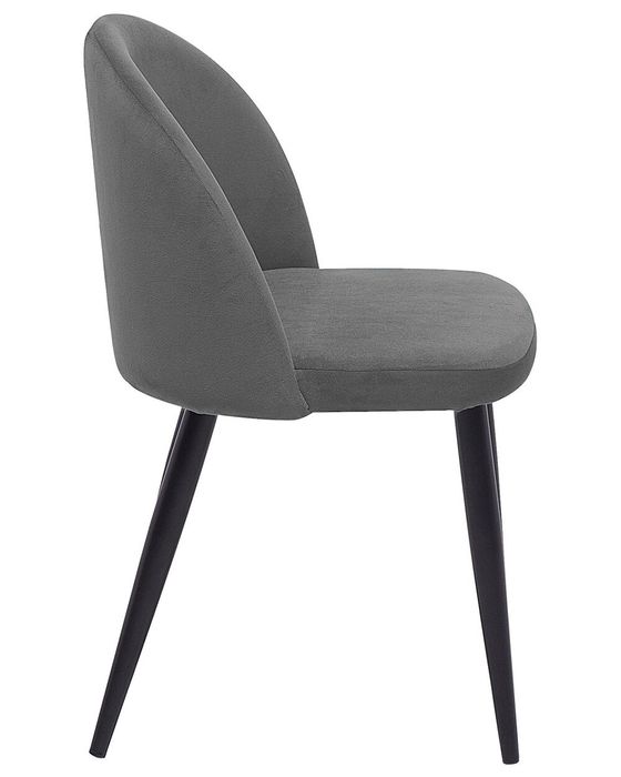 Set 2 scaune dining din catifea gri, Beliani