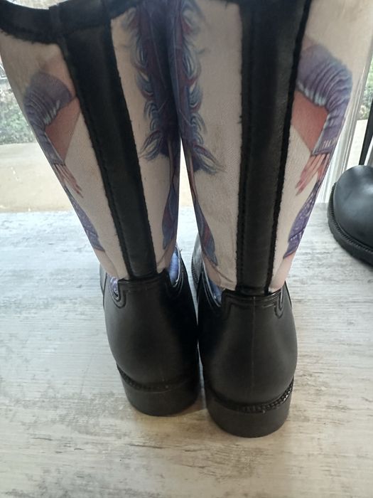 Гумени ботуши Black pink с подплата