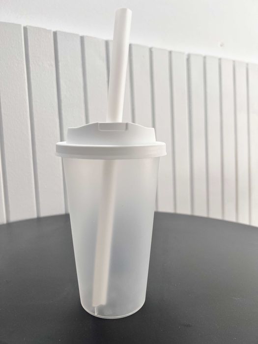 500 seturi pahare 500 ml cu capac și pai – Bubble Tea