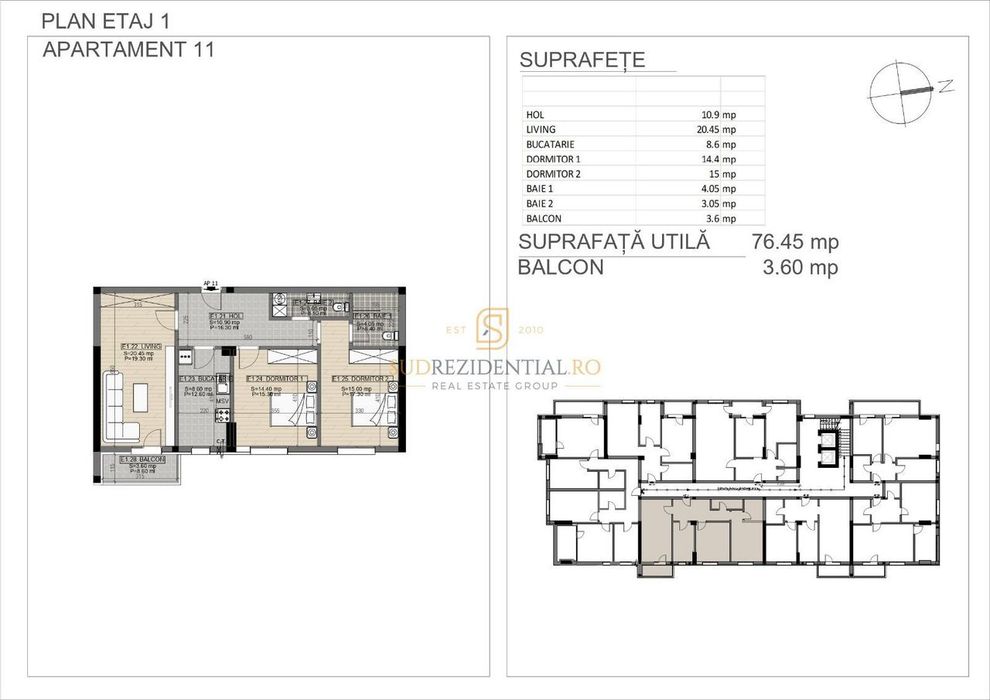 Apartament nou, cu 3 camere, decomandat, Bd.Brancoveanu, Comision 0%