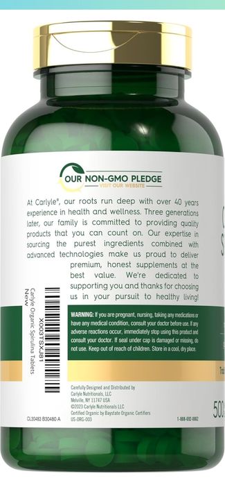 Spirulina mega putere in recipient  de 500 pastile fabricate in SUA !