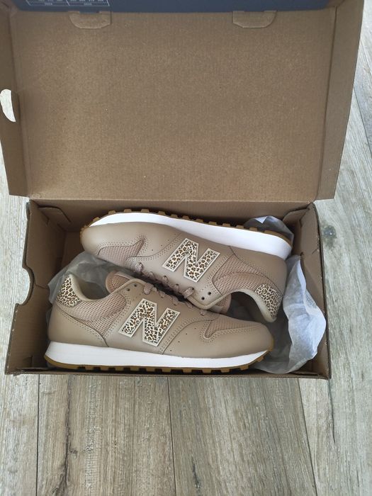 Noi New Balance 37 damă teniși sport bej leopard 500 sneakers piele