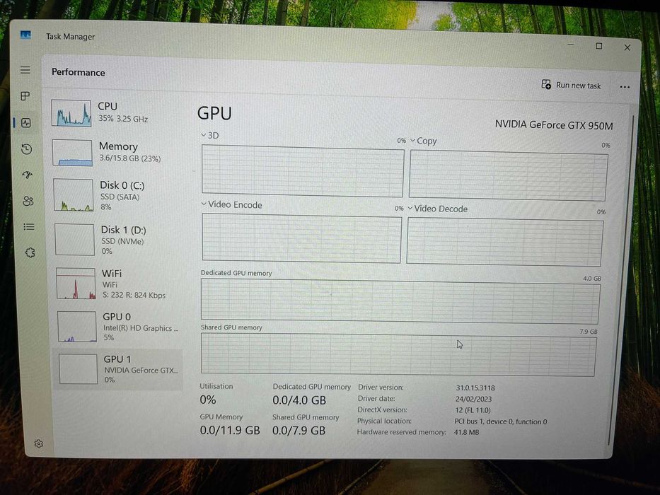 Laptop Lenovo – Intel i7, 2x SSD 256, 16 GB RAM,4GB Video, Windows 11