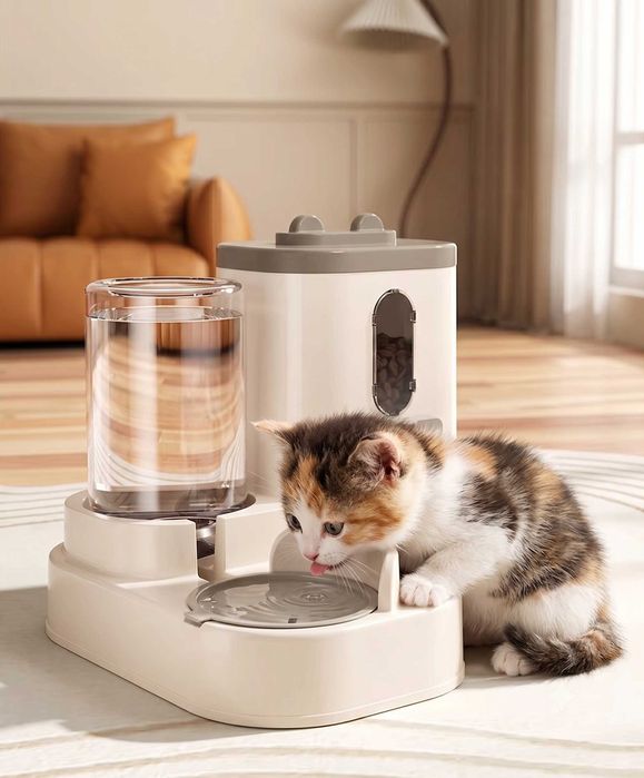 2 в 1 Автоматична Хранилка и Поилка за Кучета и Котки (1600ml + 800ml)