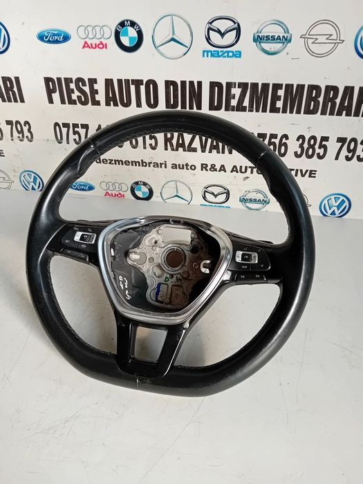 Volan Din Piele Cu Comenzi Si Padele Vw Passat B8 An 2015-2020 Stare Buna