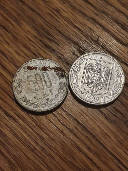 Moneda 500 Lei. Doua monede 200 lei