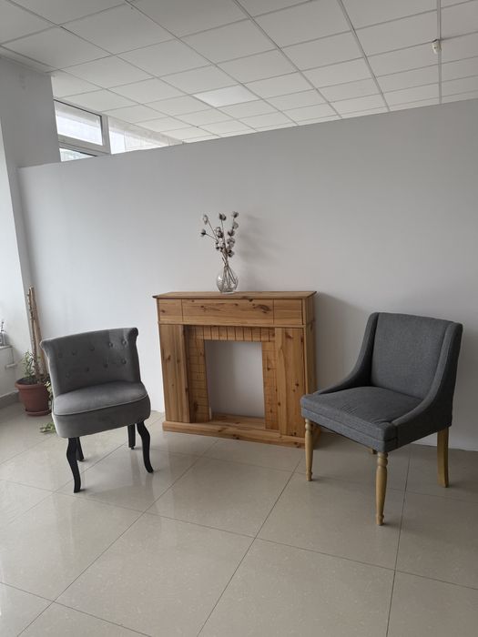 Fotoliu stofa gri nou